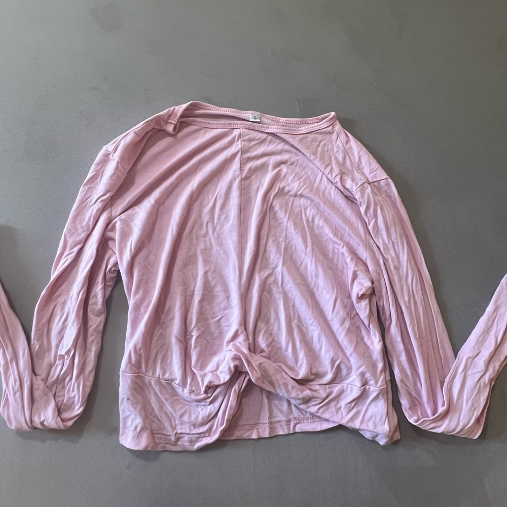 Pink long sleeve workout top